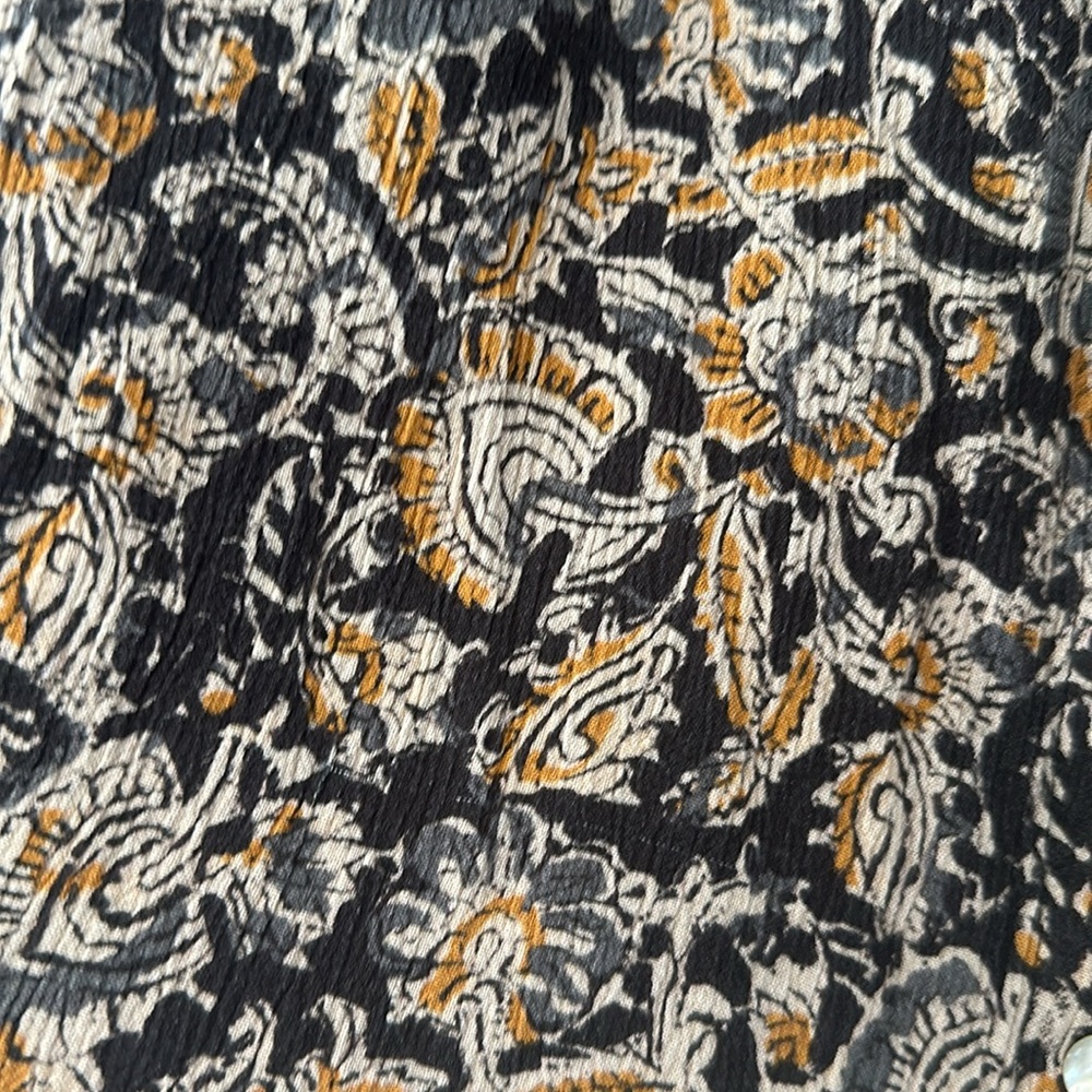 Faherty Everleigh boho floral long tie sleeve blouse top shirt peasant S - Picture 4 of 6